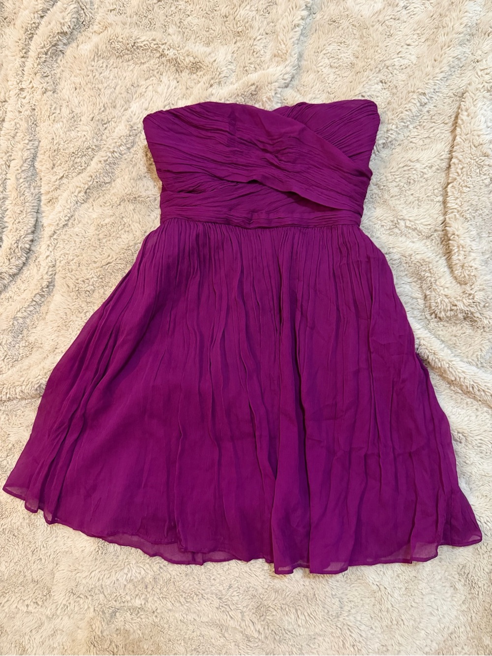 J. Crew Strapless Magenta Party Dress